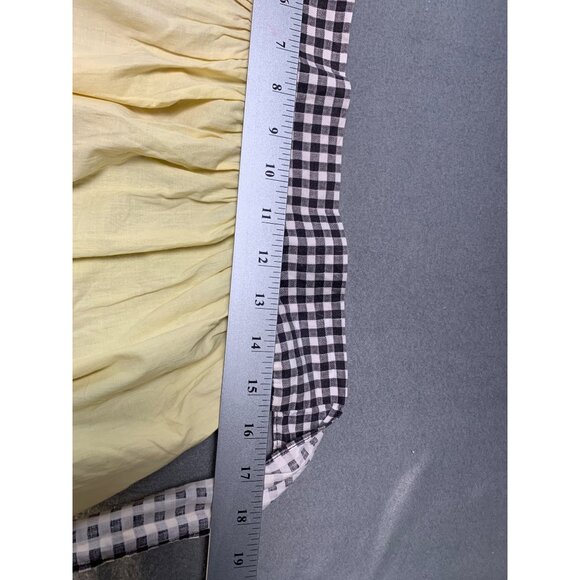 Handmade Yellow & Gingham Check Apron with Pockets & Tie Waist - Picture 6 of 8